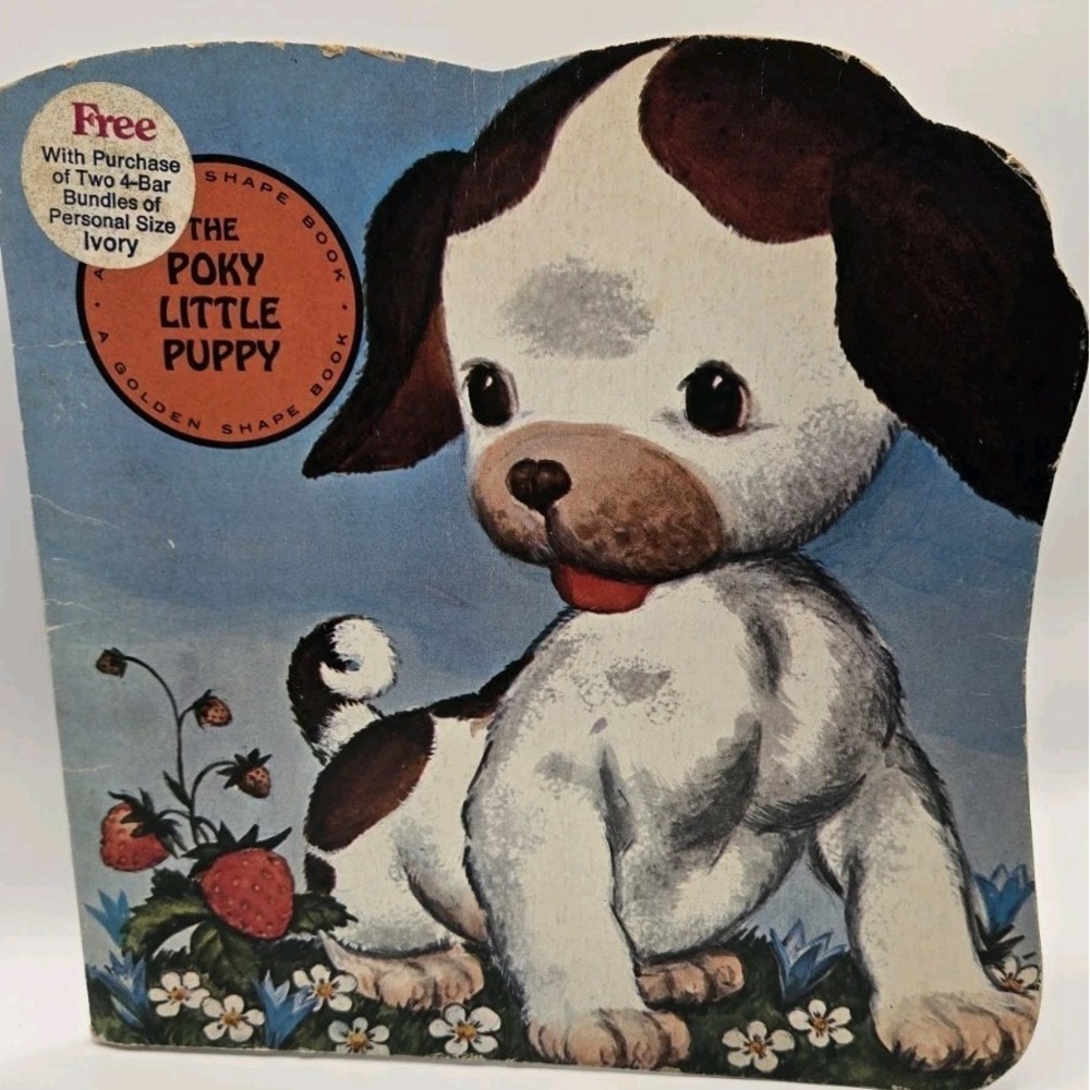 Vintage Poky Little Puppy‎ Golden Shape Book 1974 Third Print Ivory Soap Promo